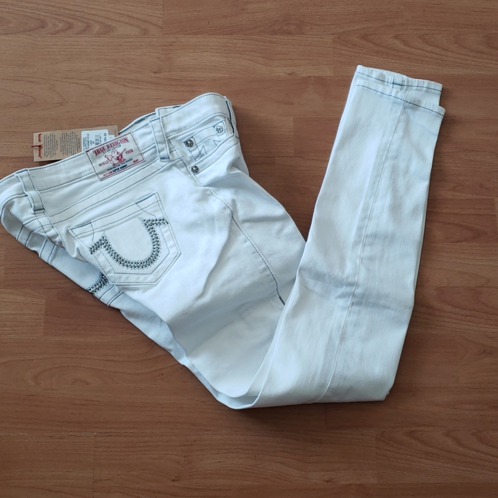 True religion super skinny jeans in optis white